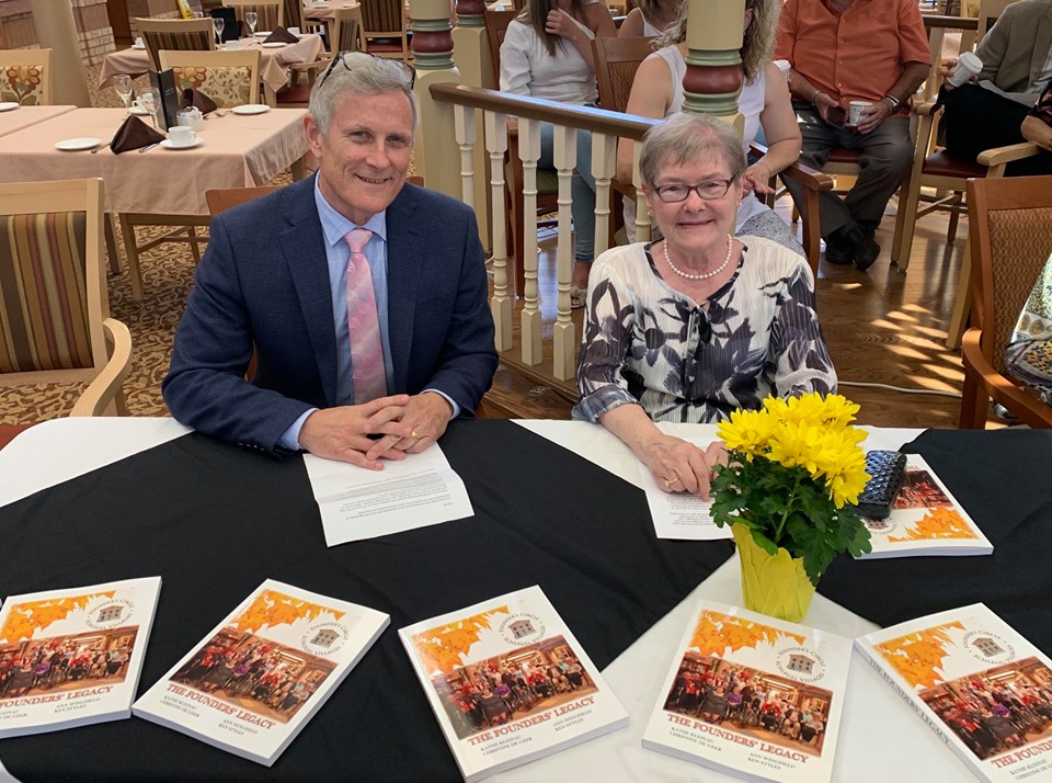 Wentworth Heights chaplain Ken Styles and author Kathe Kleinau at the Launch of The Founders' Legacy, June 2019.