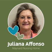 Juliana Affonso, volunteer award recipient from Maynard Nursing Home