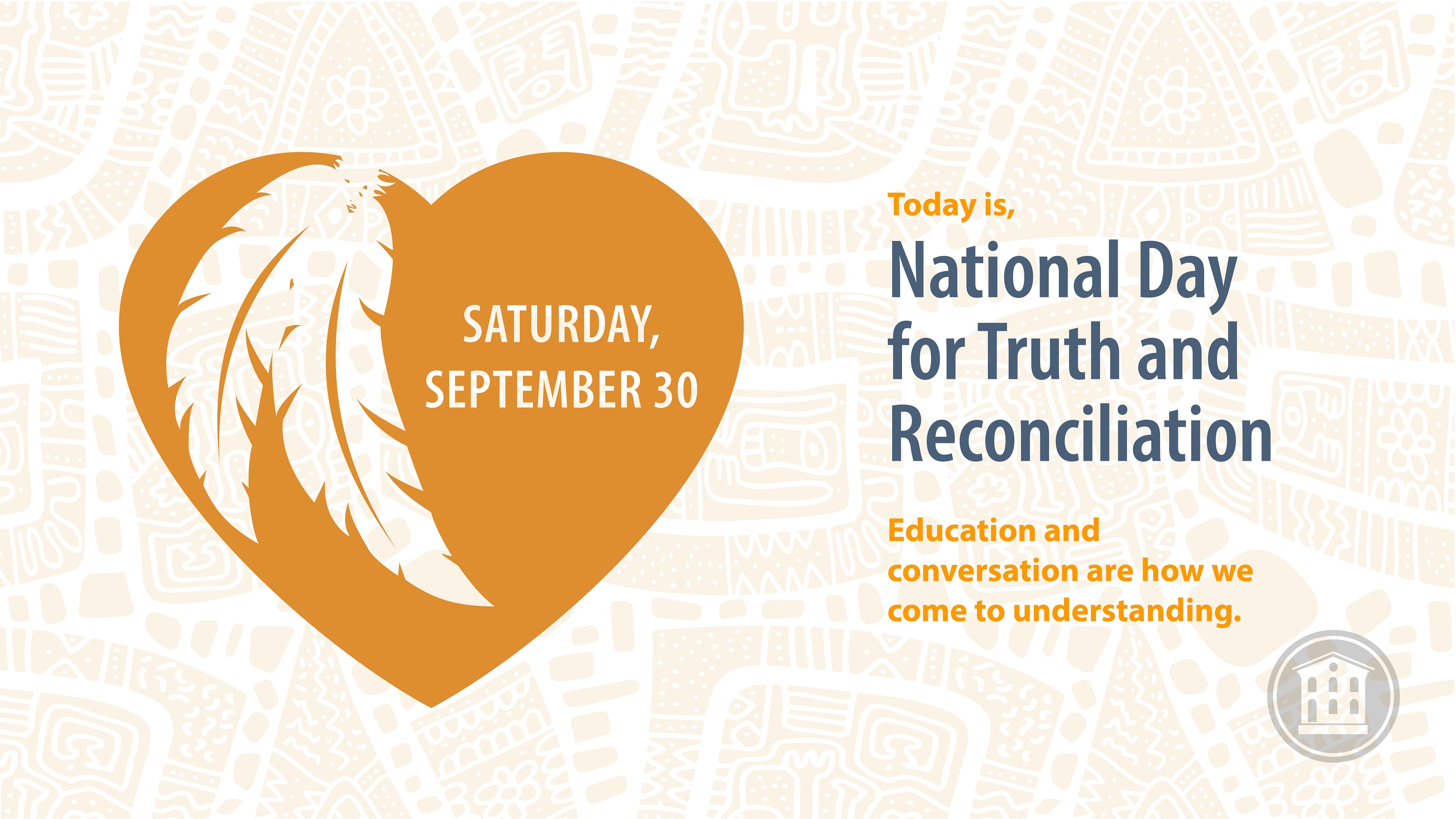 National Day of Truth and Reconciliation - Orange with a heart and feathers