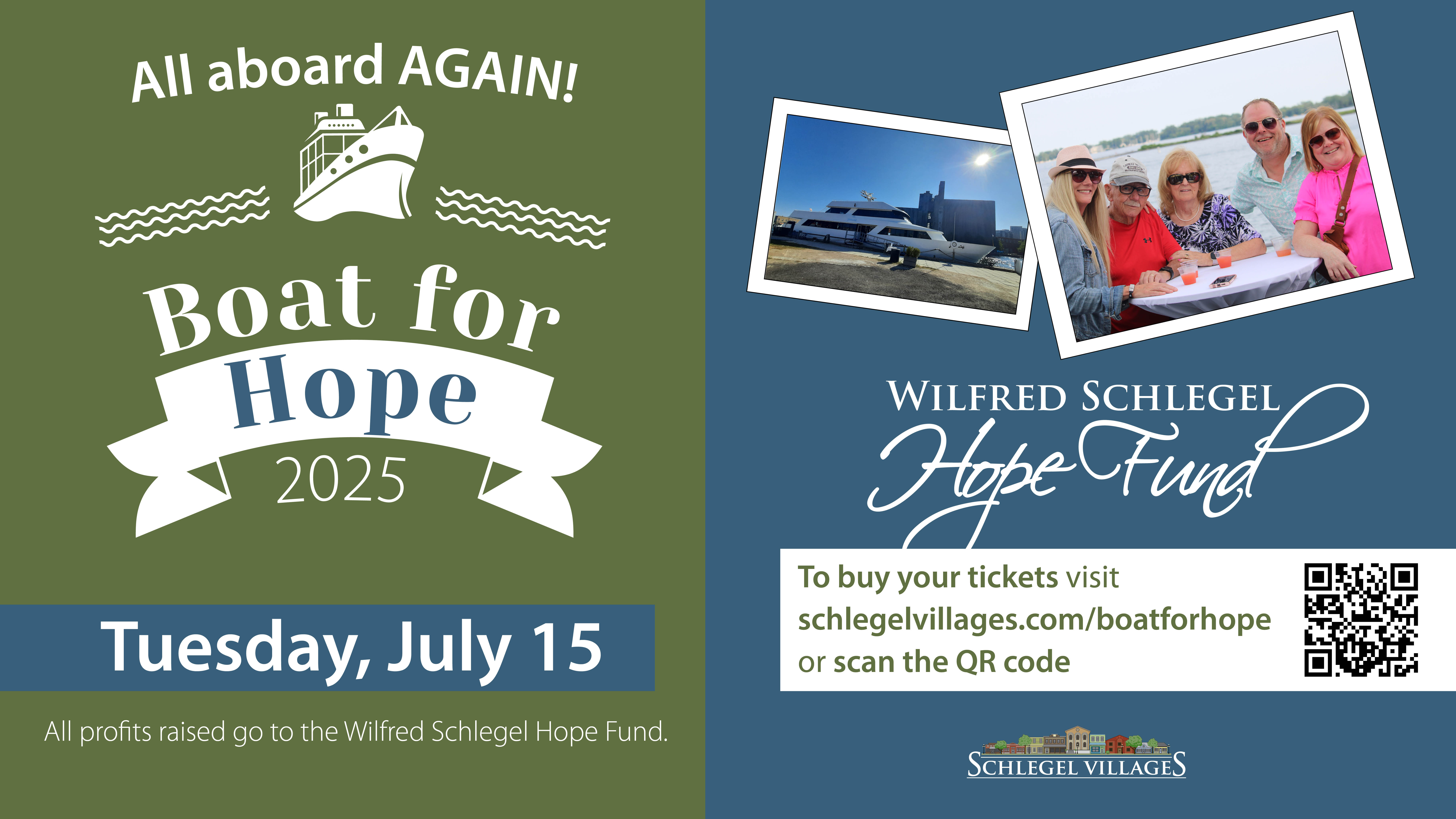 Boat for Hope will take place on Tuesday, July 15th, 2025